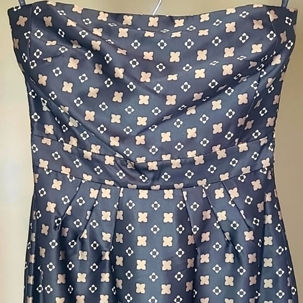 NWT Banana Republic Strapless Satin Mini Dress Geometric Print Sz 0 - Picture 5 of 14